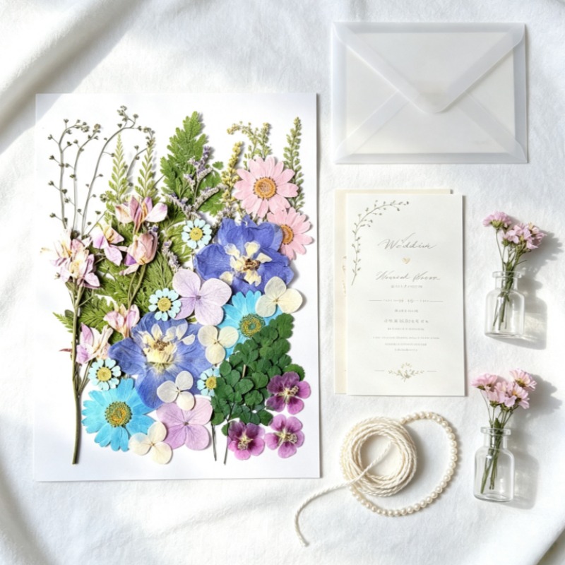 Dried Flower Bookmark - Mixed Pressed Dried Flower Kit, Natural