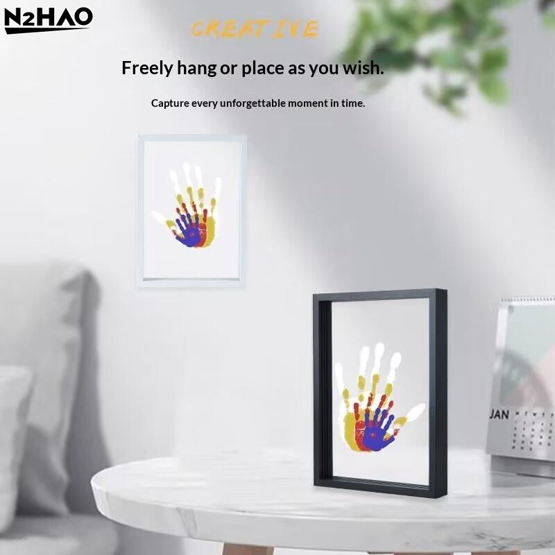 1 Set Family Handprint Photo F - Engraved Wood Frame 评论和价格