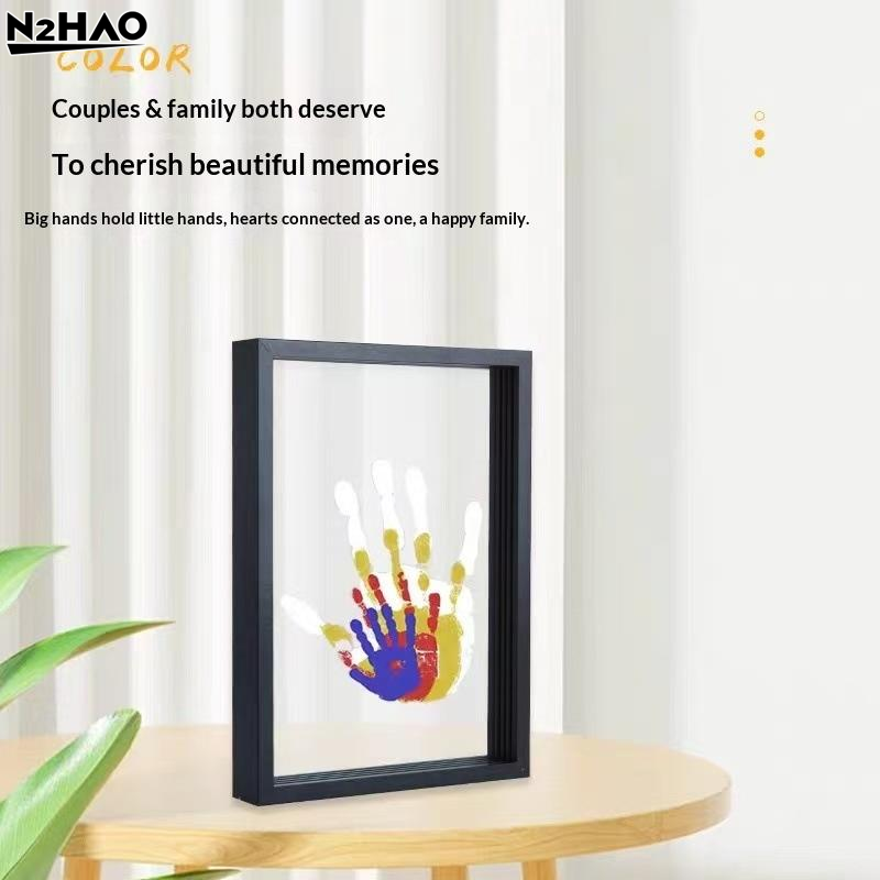 1 Set Family Handprint Photo F - Engraved Wood Frame 评论和价格