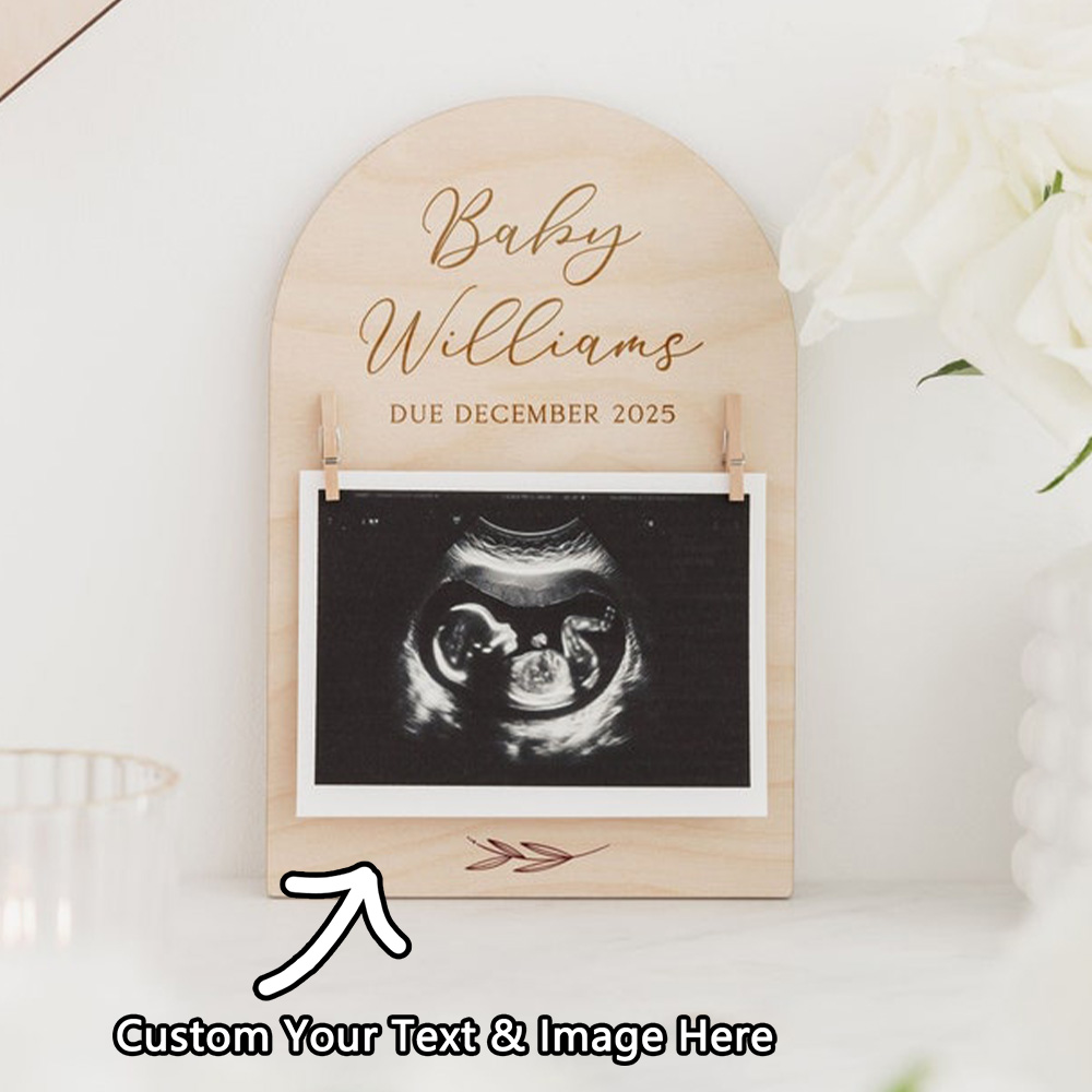 Personalised Pregnancy Announc - Engraved Wood Frame 评论和价格
