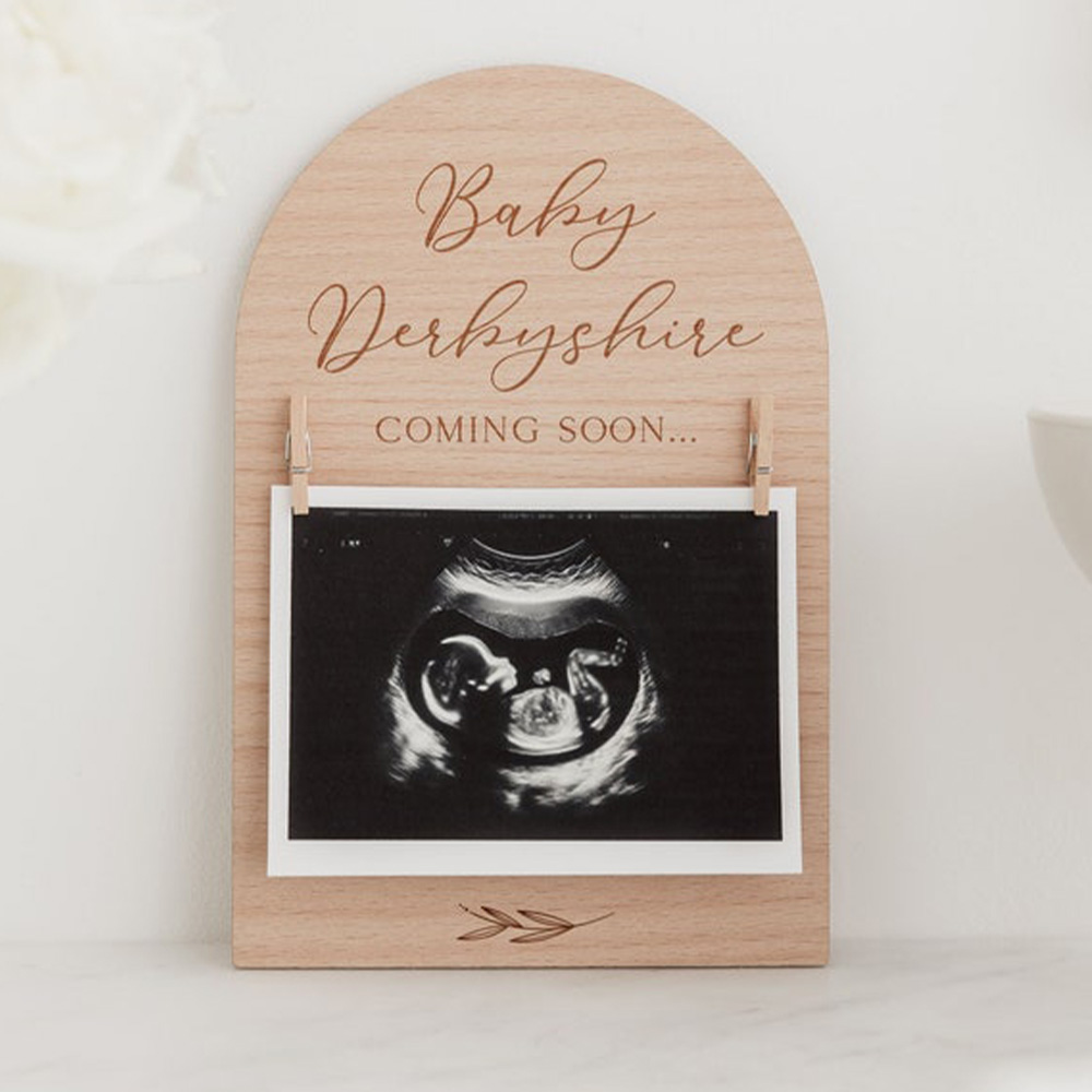 Personalised Pregnancy Announc - Engraved Wood Frame 评论和价格