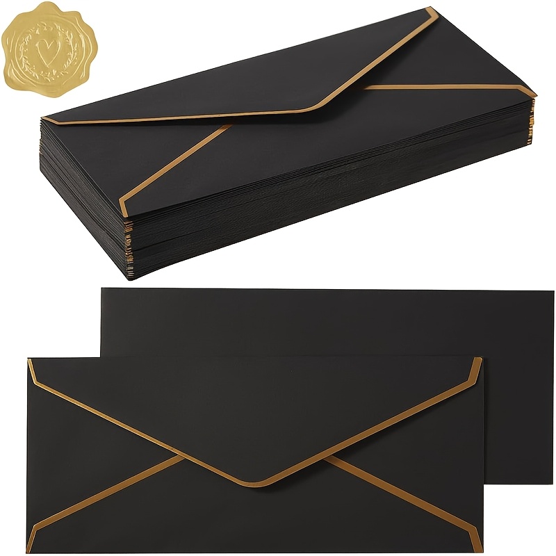 10 PCS  High-end Black Envelop - Wax Seal Letter Kit 评论和价格