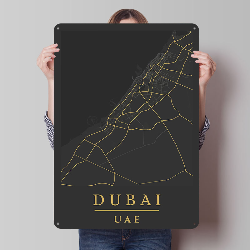 Dubai UAE Map Art Printed Post - Custom Map Poster 评论和价格