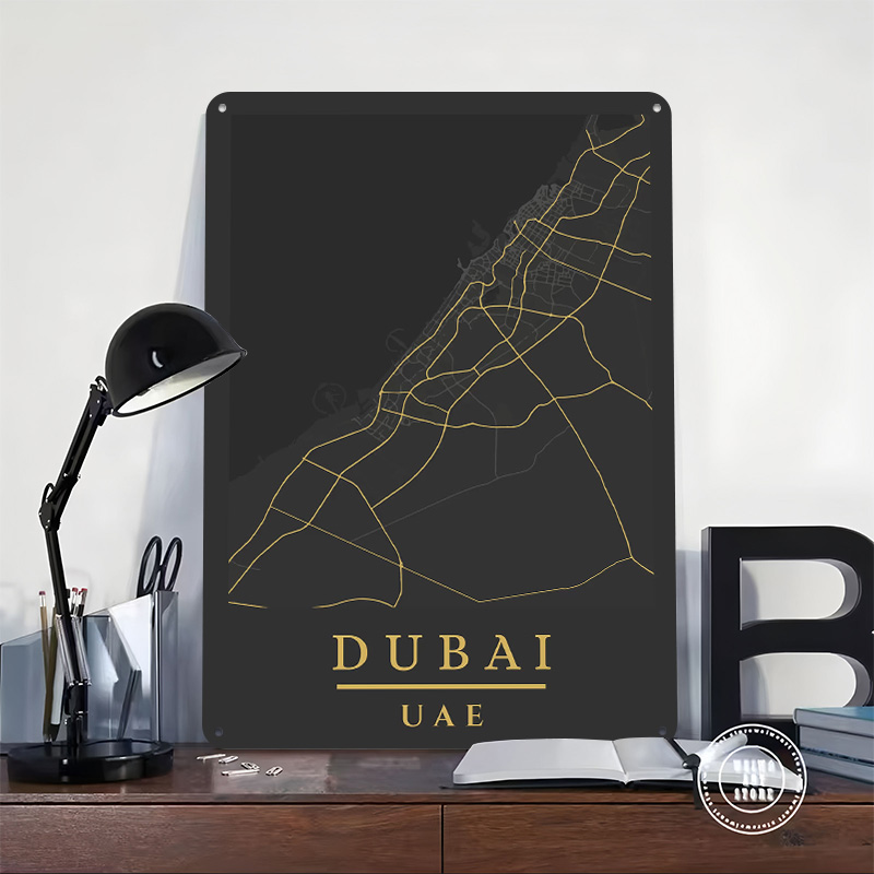 Dubai UAE Map Art Printed Post - Custom Map Poster 评论和价格
