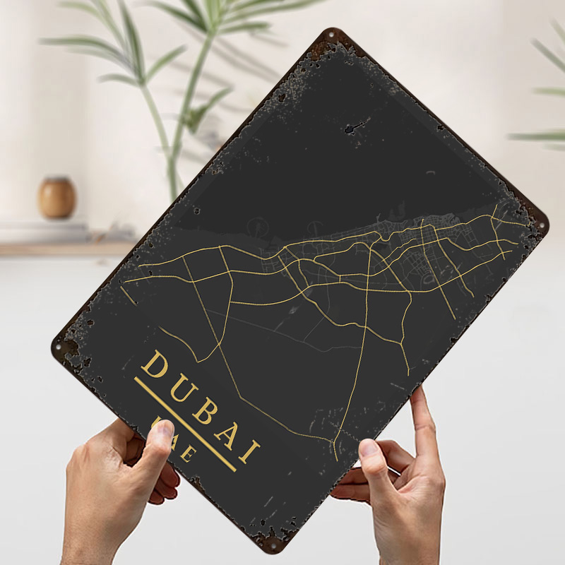 Dubai UAE Map Art Printed Post - Custom Map Poster 评论和价格