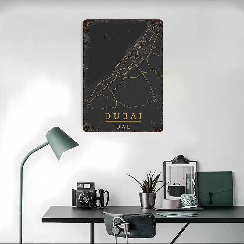 Dubai UAE Map Art Printed Post - Custom Map Poster 评论和价格