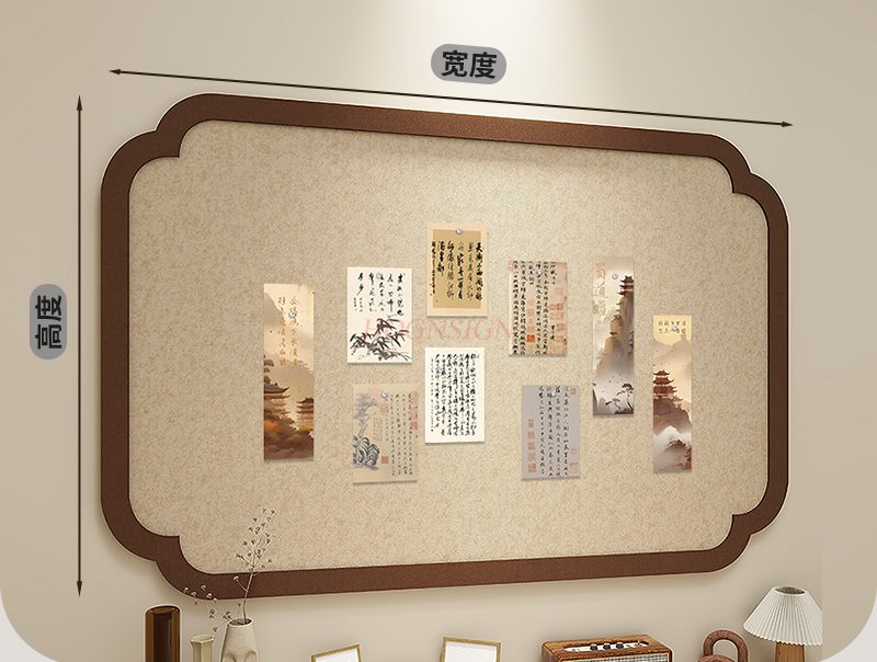 1pcs National style felt board - Engraved Wood Frame 评论和价格