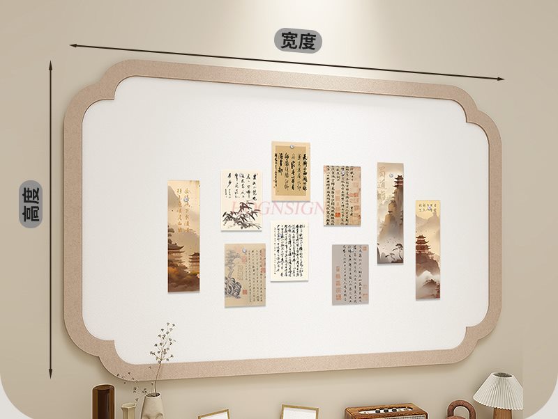 1pcs National style felt board - Engraved Wood Frame 评论和价格