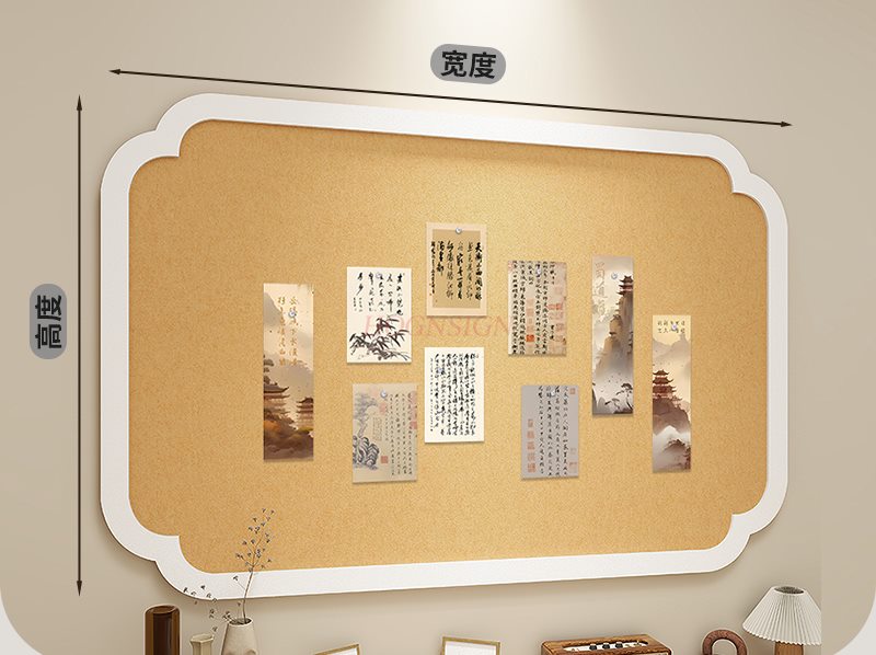 1pcs National style felt board - Engraved Wood Frame 评论和价格